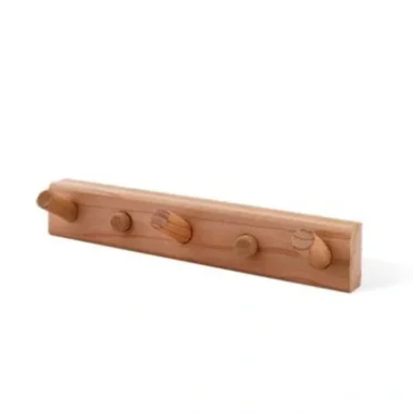 Sawo 3 Peg Wooden Towel Hook Rack