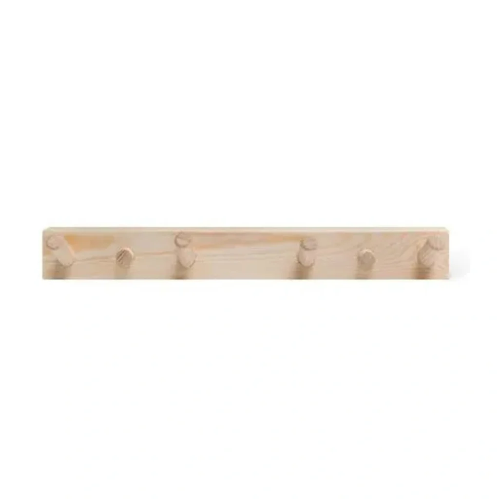 Sawo 4 Peg Wooden Towel Hook Rack