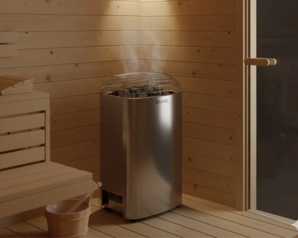 harvia Club K10G 3PH with contactor angled view full heater