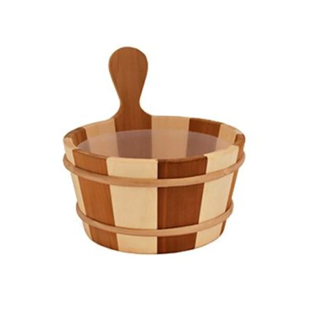 Striped Wood Bucket With Liner