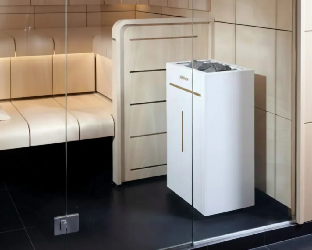 Harvia Virta Combi HL6SA angled in sauna (2)