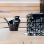 Harvia Embedding Flange HPC2 in Sauna with Black Bucket
