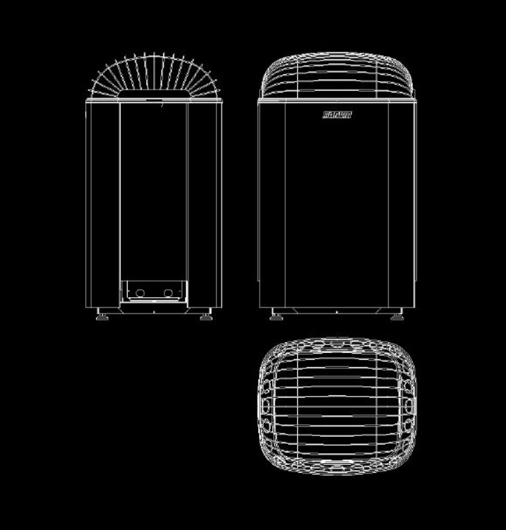 Harvia Club K12G without contactor black and white diagram