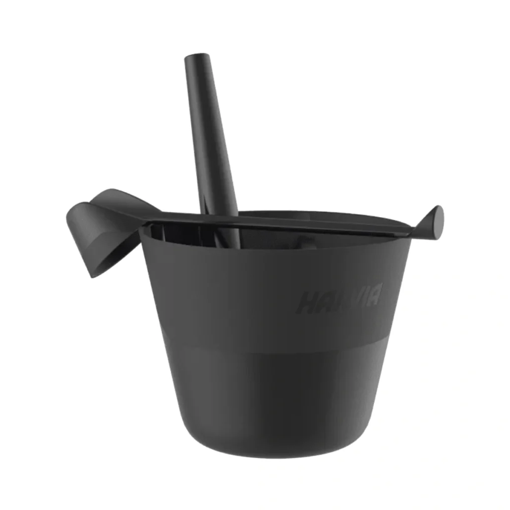 Harvia Black Click Pail and Ladle Set Setting