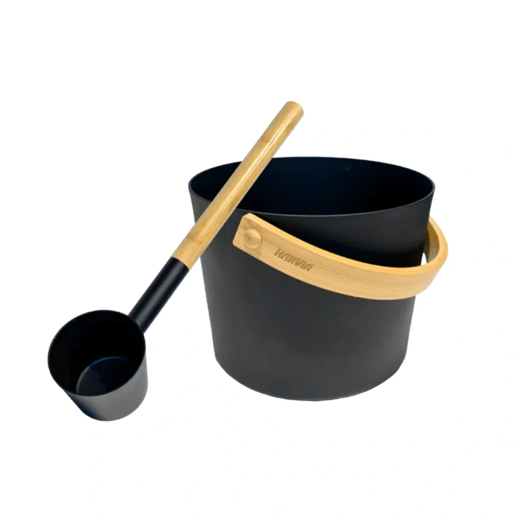 Harvia Black Pail and Ladle Set