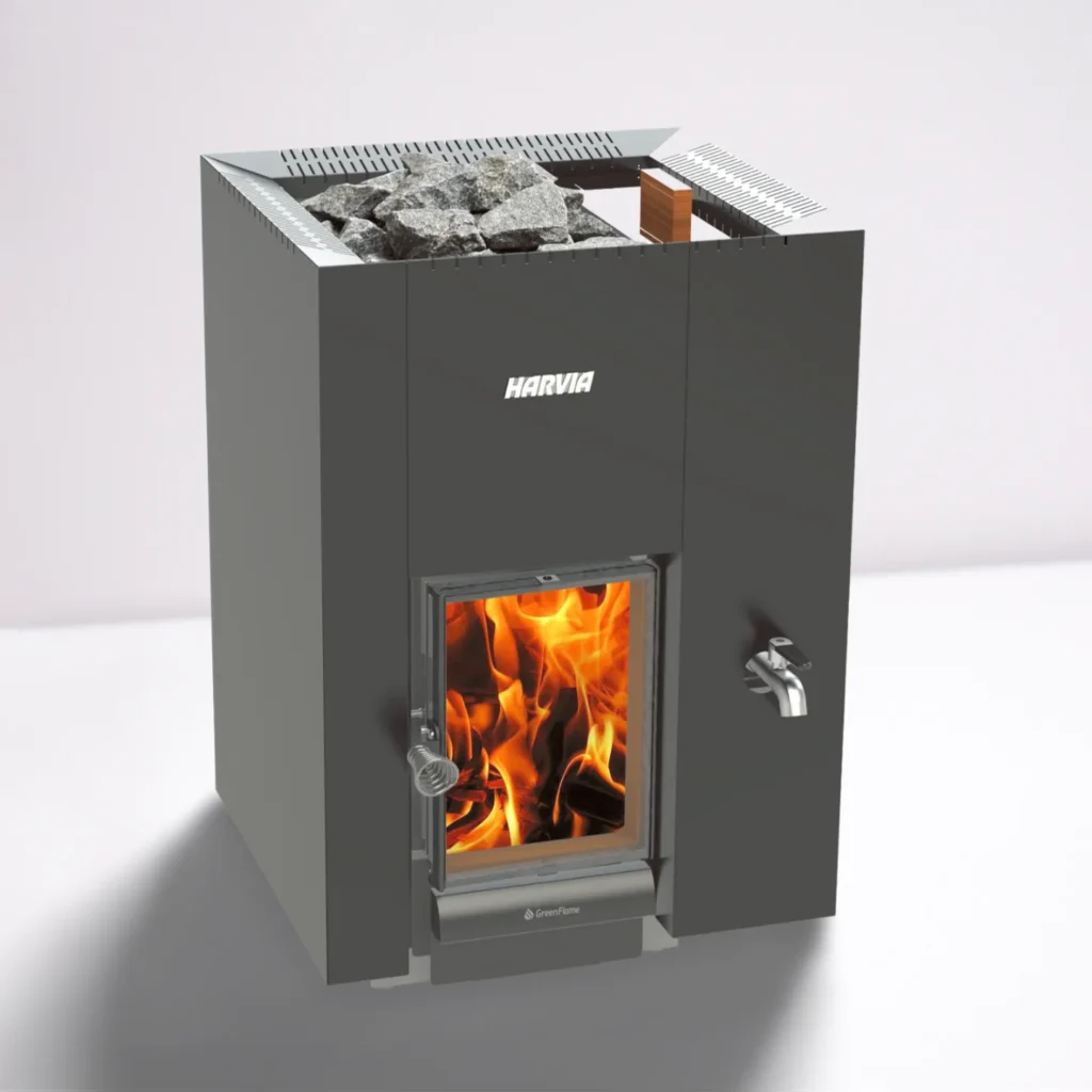 Harvia_Linear22GreenFlame_RS woodburning stove