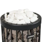 Harvia Elite Pro Stones (10-15 cm) in a black heater