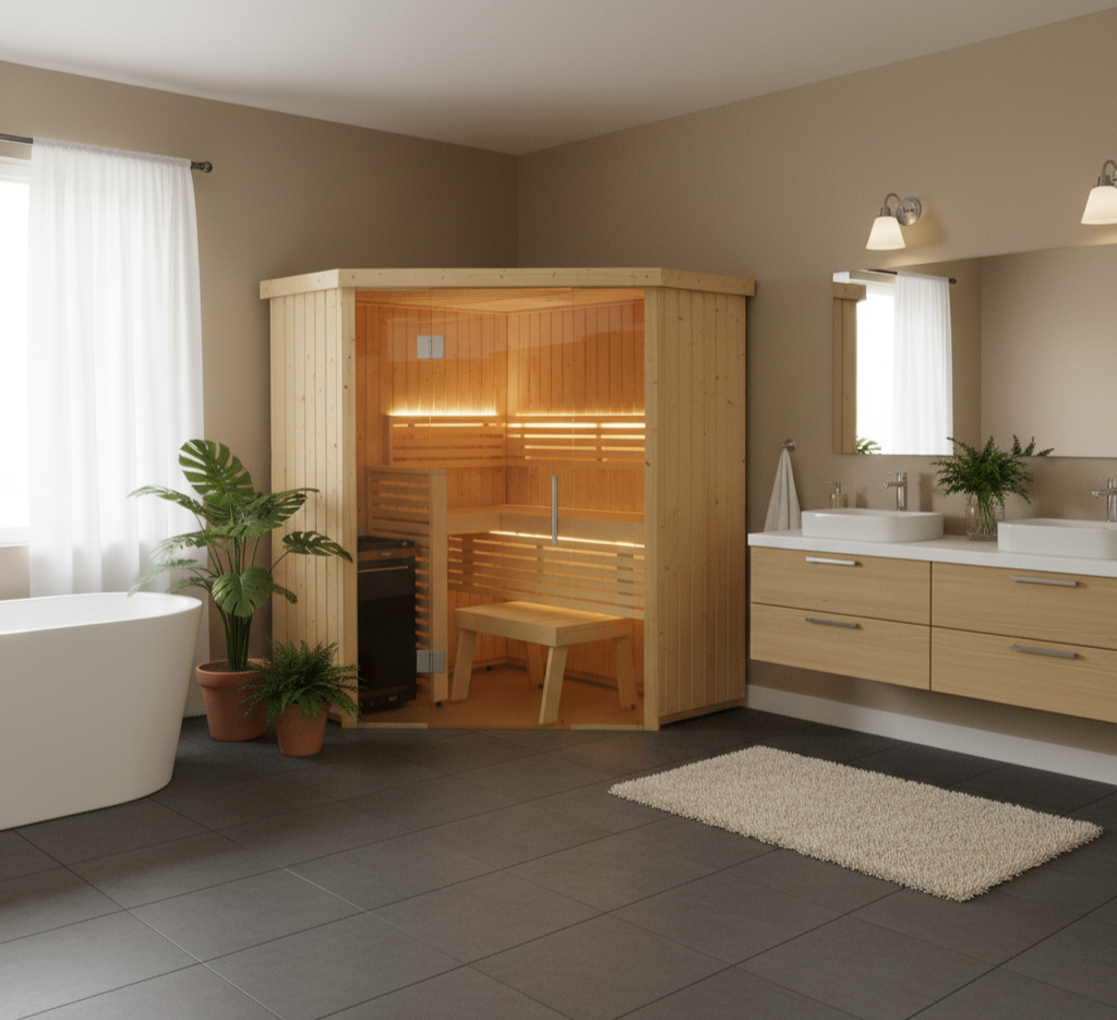 Variant corner view indoor sauna #1