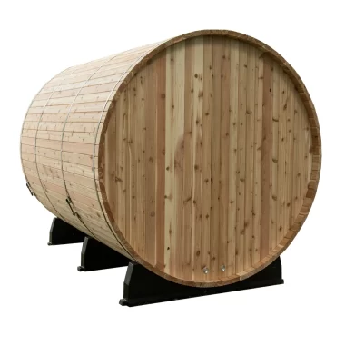 Almost Heaven Audra 2-4 Person Canopy Barrel Sauna Rustic Red Cedar