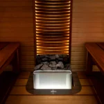 The Wall Illuminated Glass Wall in Sauna