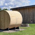 Sauna barrel Back view