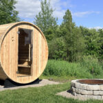 Sauna barrel front view