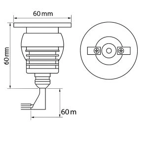 Dimensions physiques du pack de 2 spots DEL pour sauna