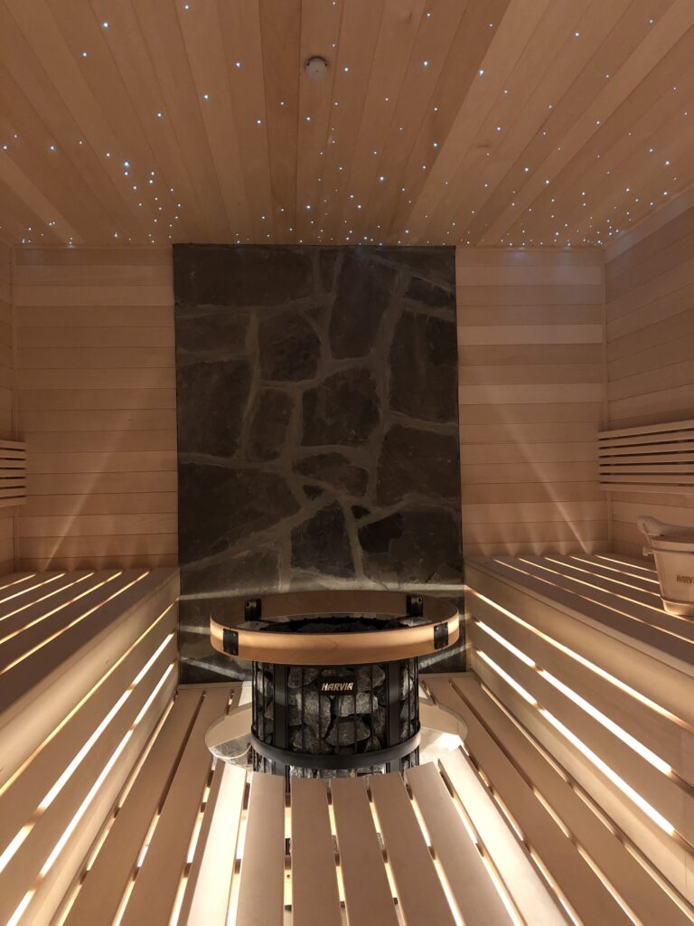 Custom sauna with sky light