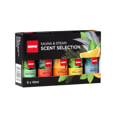 Harvia Steam Scent set out of packaging