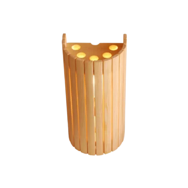 Harvia Vertical Pine Lamp Shade lit