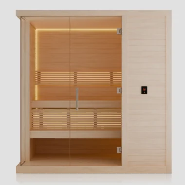 Vue avant du sauna intérieur